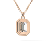 2 CT Emerald Lab-Grown Diamond Solitaire & Bezel Necklace