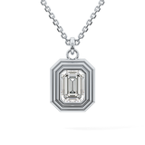 2 CT Emerald Lab-Grown Diamond Solitaire & Bezel Necklace