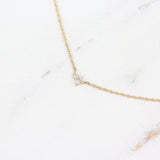 0.14 CT Round Shape Moissanite Necklace with Minimalist 2
