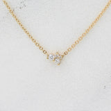 0.14 CT Round Shape Moissanite Necklace with Minimalist 5