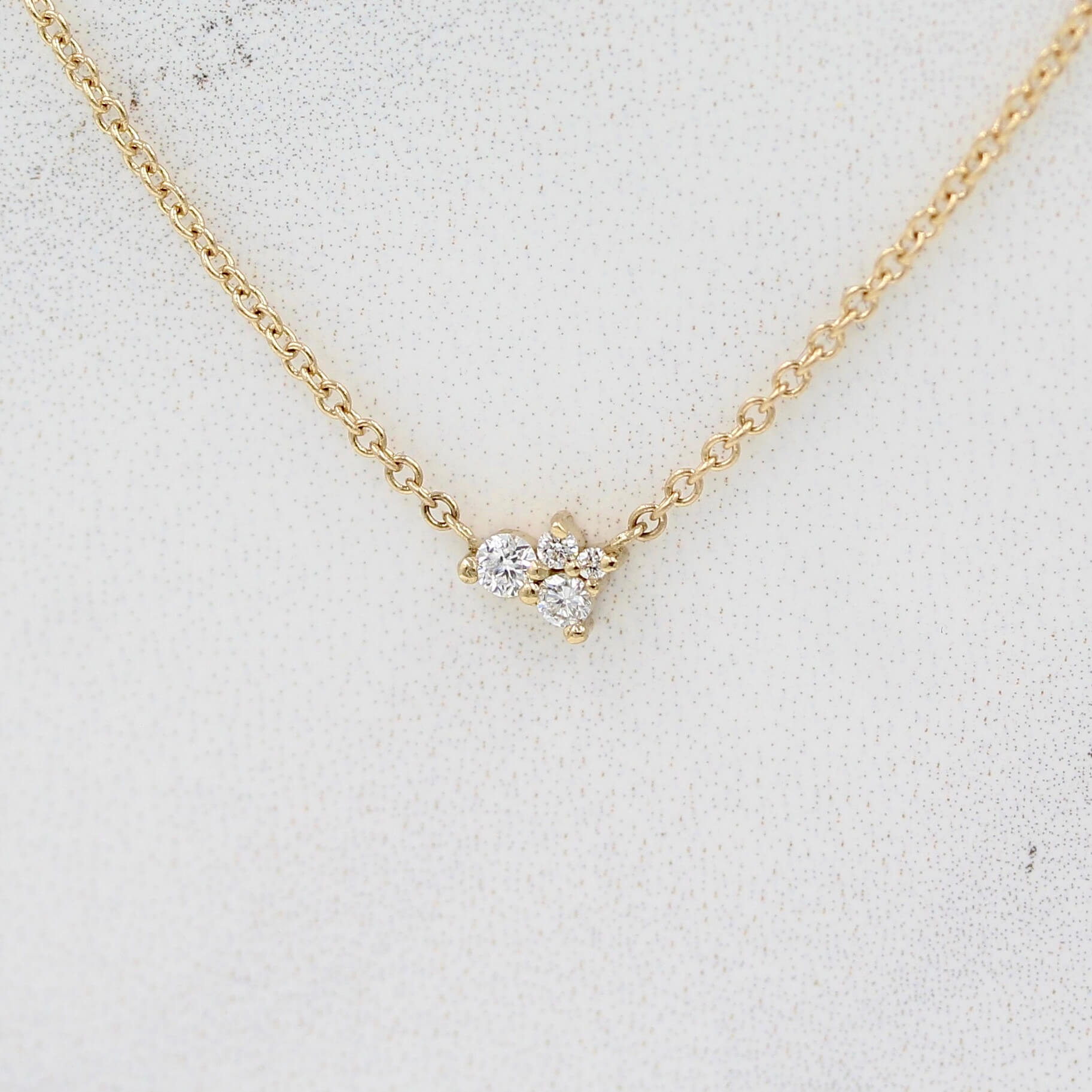 0.14 CT Round Shape Moissanite Necklace with Minimalist 5