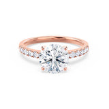 Round Pave Lab Grown Diamond Engagement Ring