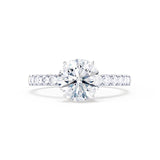 Round Pave Lab Grown Diamond Engagement Ring