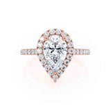 Pear Halo & Pave Lab Grown Diamond Engagement Ring