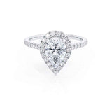 Pear Halo & Pave Lab Grown Diamond Engagement Ring
