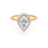 Pear Halo & Pave Lab Grown Diamond Engagement Ring