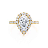 Pear Halo & Pave Lab Grown Diamond Engagement Ring