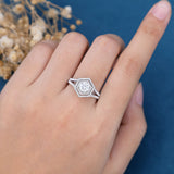 Round Double Halo Pave & Spilt Shank Lab Grown Diamond Engagement Ring