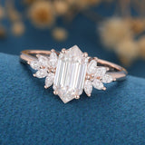 Hexagon Cluster Lab Grown Diamond Engagement Ring