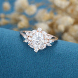 Oval Cluster Lab Grown Diamond Engagement Ring