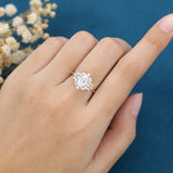 Oval Cluster Lab Grown Diamond Engagement Ring