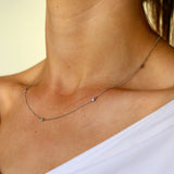 0.25 TCW Round Shape Moissanite Necklace With Dainty 4