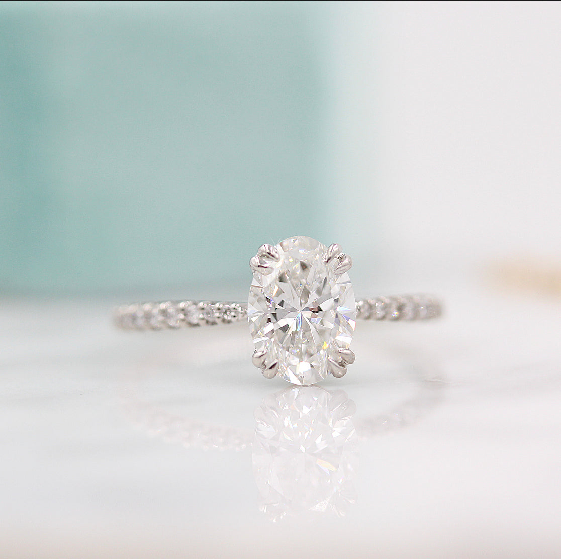 Oval Pave Lab Grown Diamond Engagement Ring