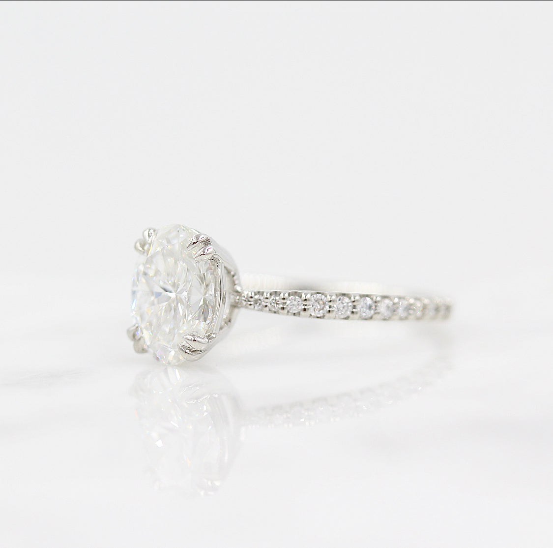 Oval Pave Lab Grown Diamond Engagement Ring