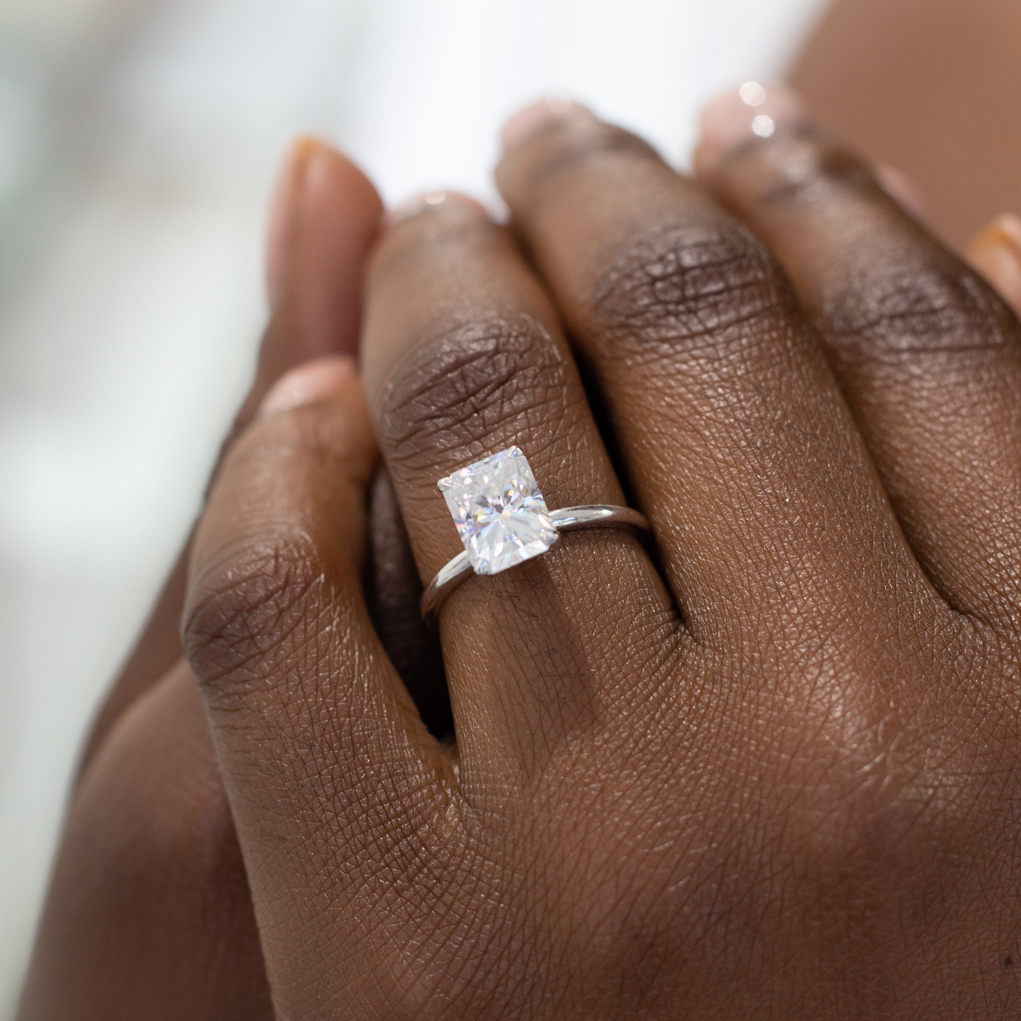 Solitaire Engagement Ring Featuring 1.2 CT Radiant Moissanite 3