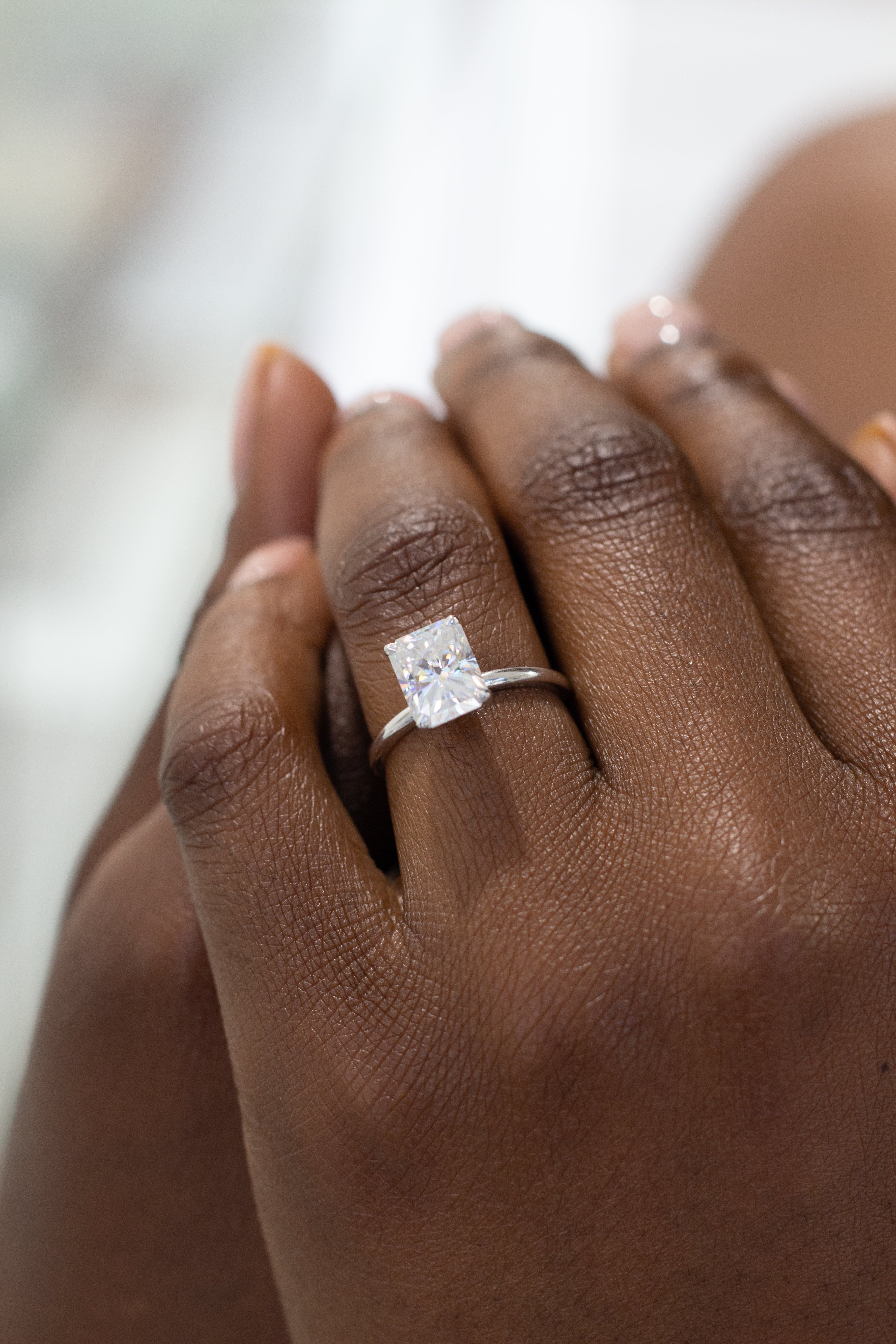 Solitaire Engagement Ring Featuring 1.2 CT Radiant Moissanite 3