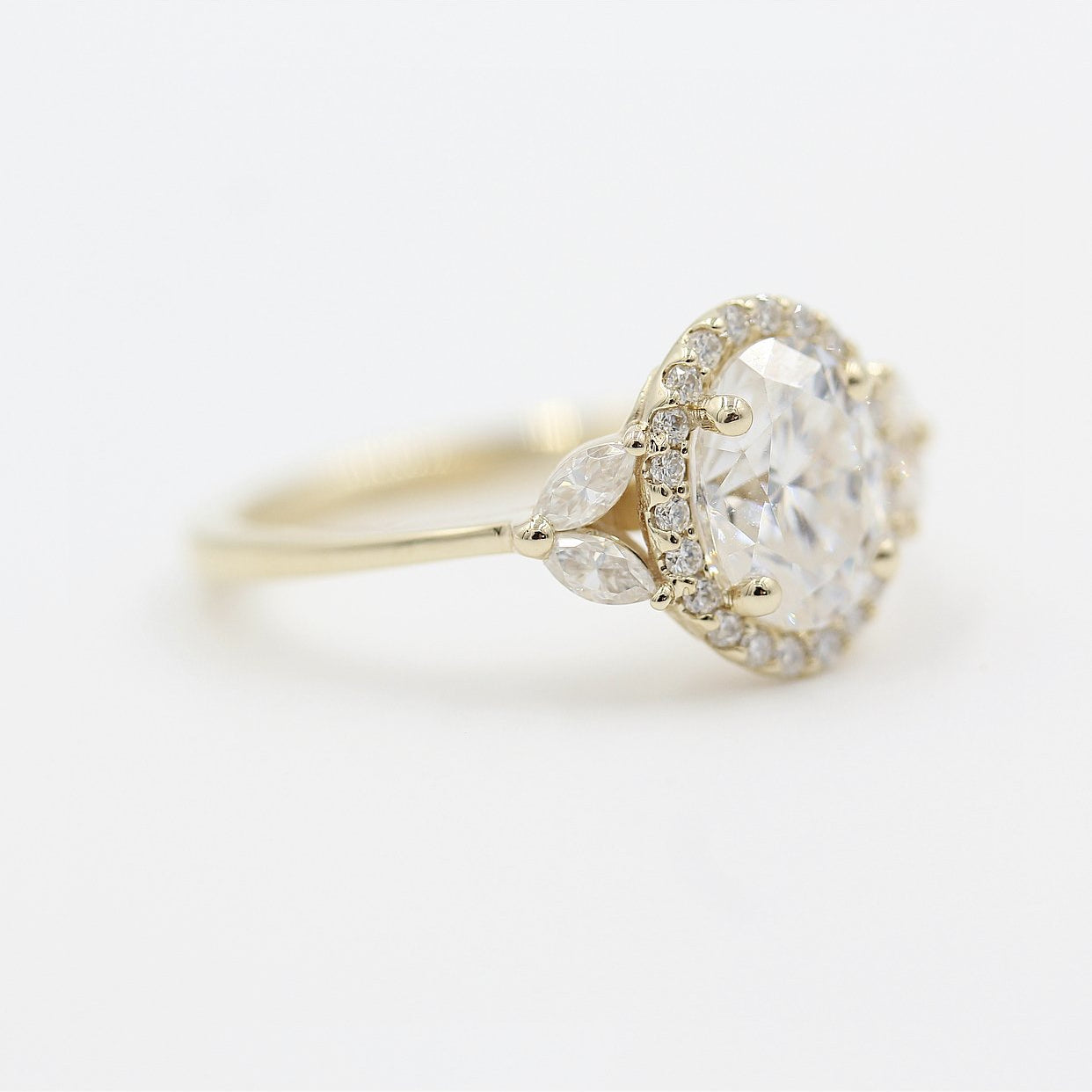 Oval Cluster Lab Grown Diamond Engagement Ring