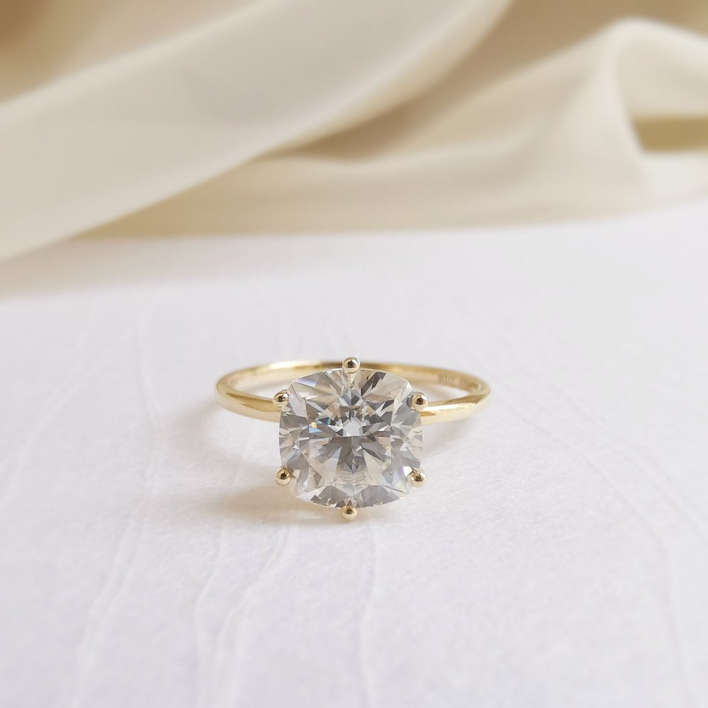 Cushion Solitaire Lab Grown Diamond Engagement Ring