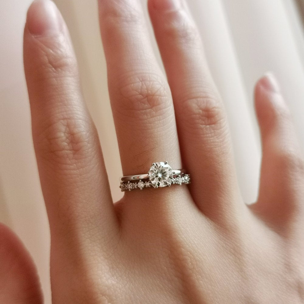 Round Hidden Halo Lab Grown Diamond Engagement Ring