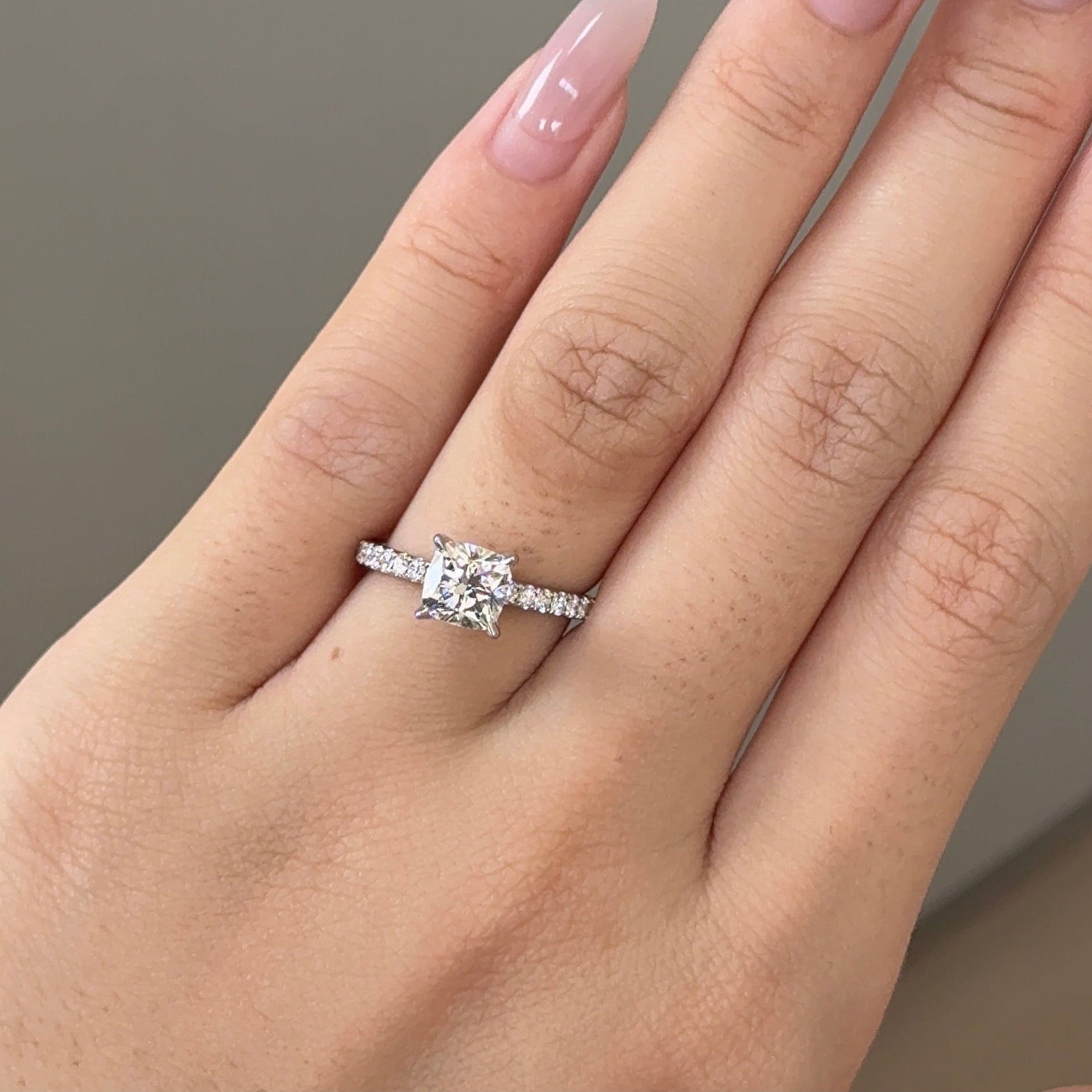 Cushion Pave Lab-Grown Diamond Engagement Ring