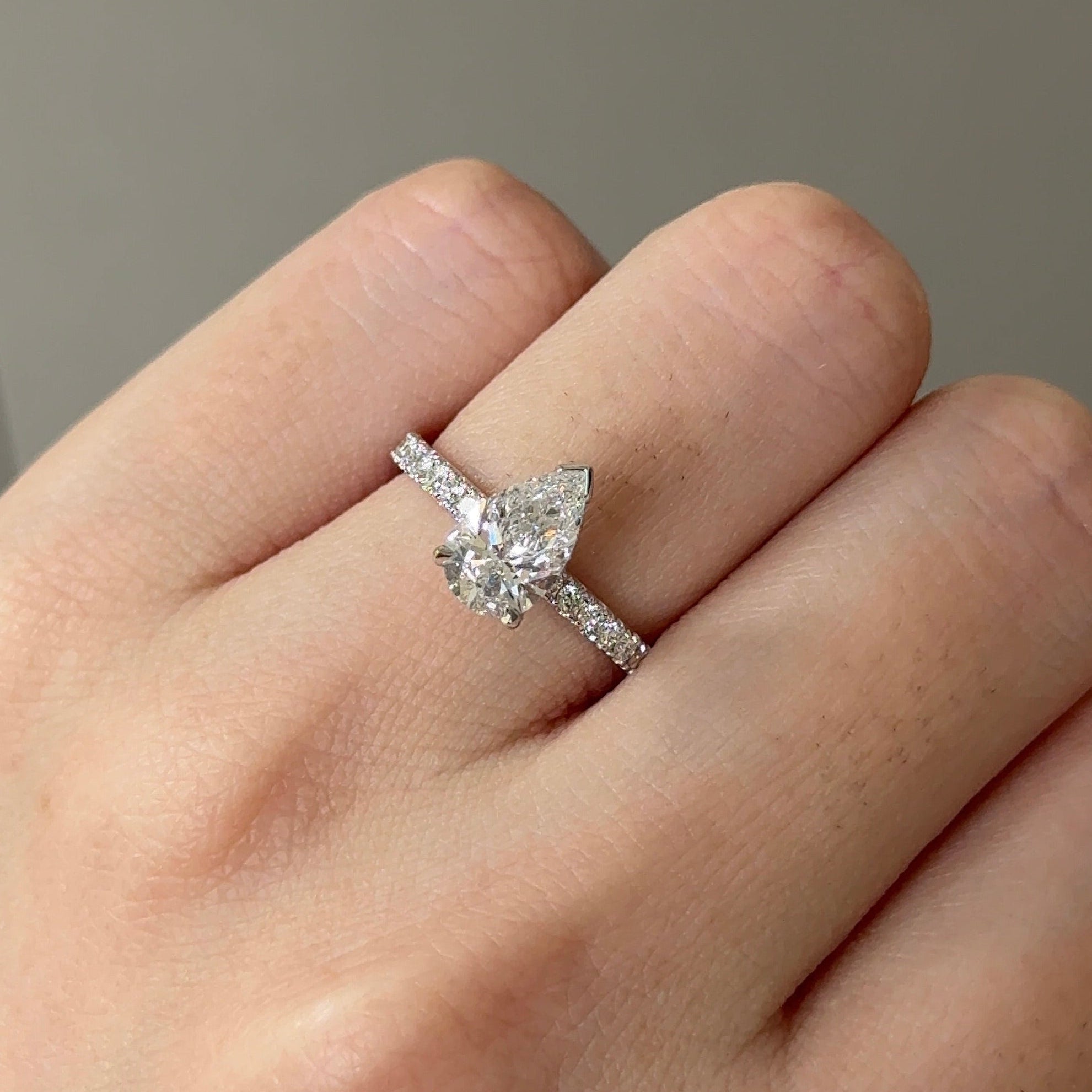 Pear Pave Lab Grown Diamond Engagement Ring
