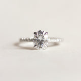 Pave Engagement Ring Featuring 1.30 CT Oval Moissanite 1