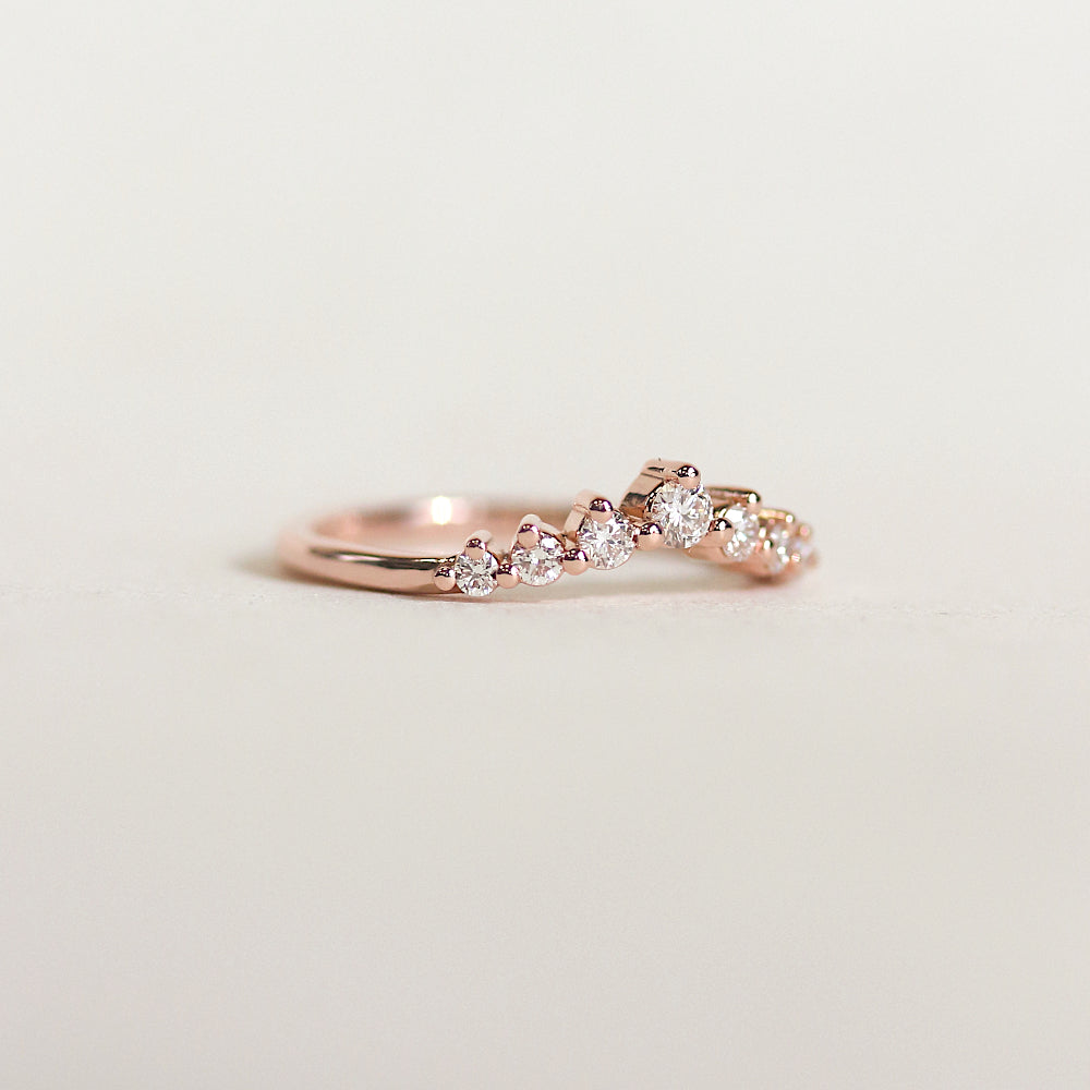 Half Eternity Wedding Band Featuring 0.18 TCW  Round Moissanite 4