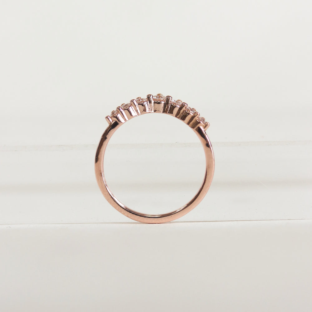 Half Eternity Wedding Band Featuring 0.18 TCW  Round Moissanite 7