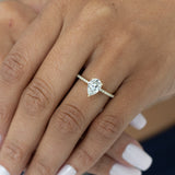 Pave Engagement Ring Featuring 1.0 CT Pear Moissanite 4
