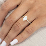 Pave Engagement Ring Featuring 1.0 CT Pear Moissanite 5