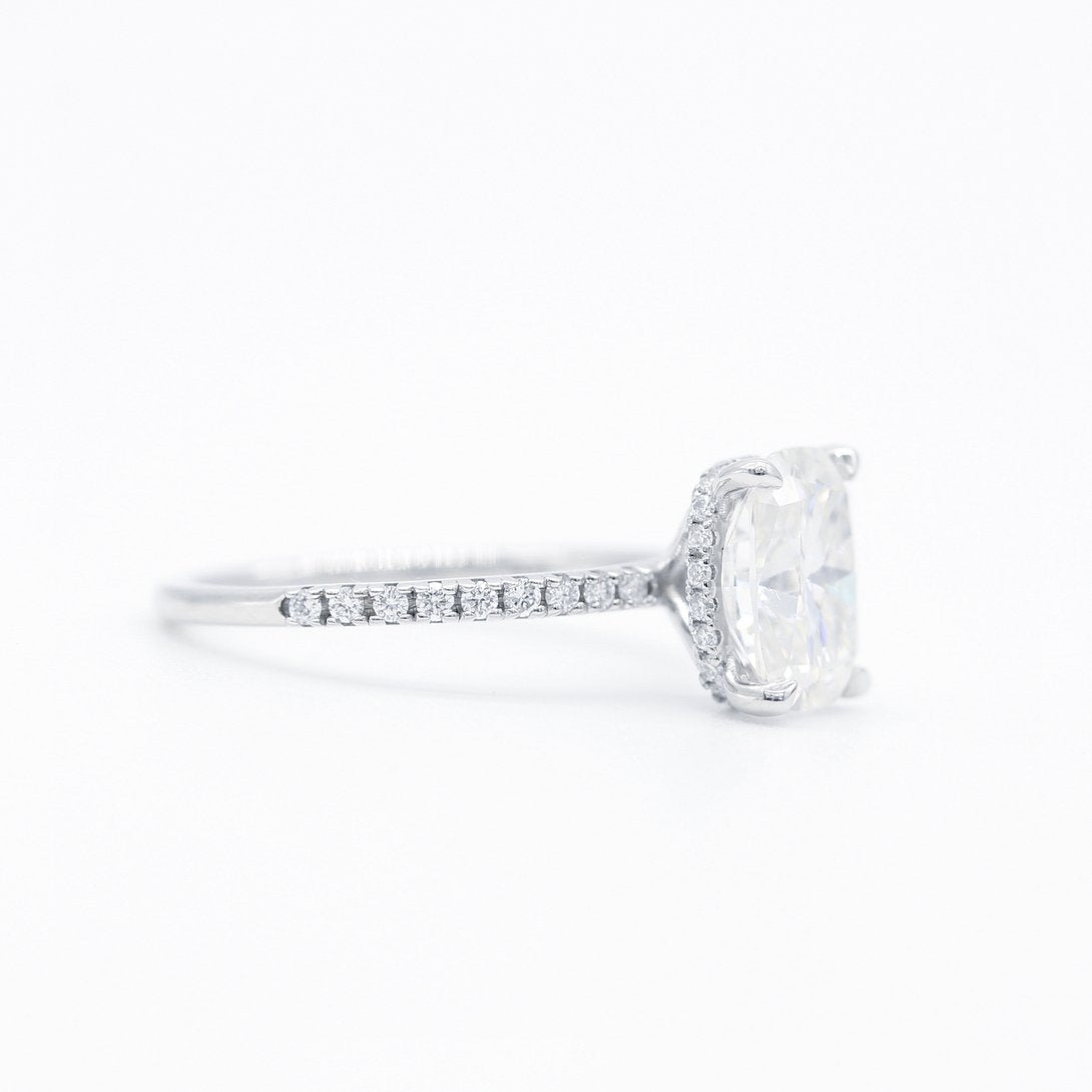 Elongated Cushion Pave  Lab Grown Diamond Engagement Ring