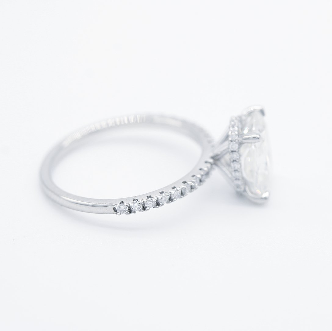 Elongated Cushion Pave  Lab Grown Diamond Engagement Ring