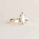 Pave Engagement Ring Featuring 0.90 CT Marquise Moissanite 3