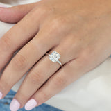 Hidden Halo Engagement Ring Featuring 1.8 CT Elongated Cushion Moissanite 7