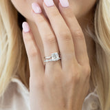 Hidden Halo Engagement Ring Featuring 1.8 CT Elongated Cushion Moissanite 4