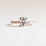 Pave Engagement Ring Featuring 1.30 CT Oval Moissanite 8