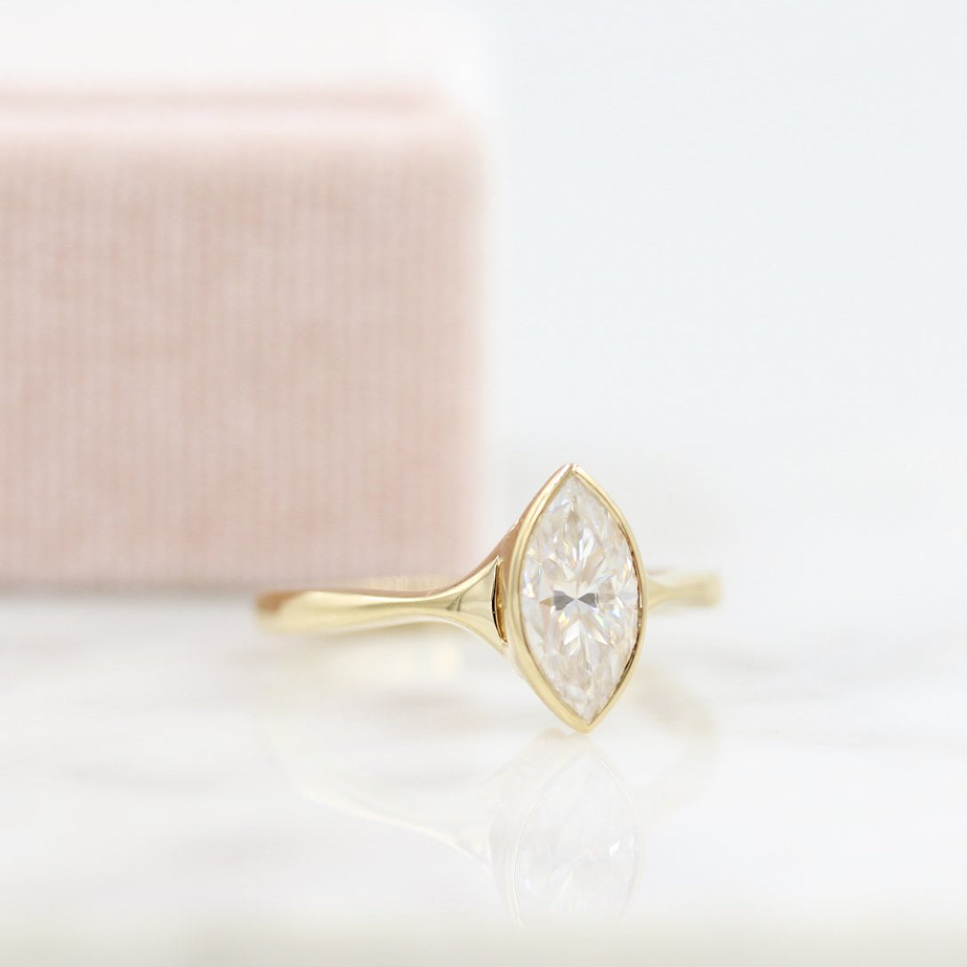 Marquise Bezel Lab Grown Diamond Engagement Ring