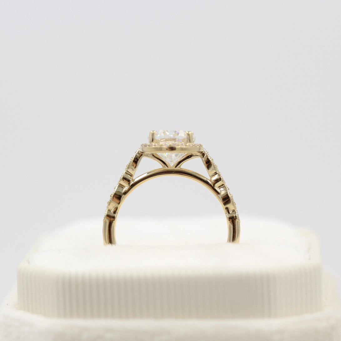 Oval  Halo & Pave Lab Grown Diamond Engagement Ring