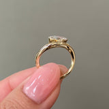 Marquise Half Bezel Curved Solitaire Lab-Grown Diamond Engagement Ring