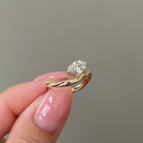 Marquise Half Bezel Curved Solitaire Lab-Grown Diamond Engagement Ring