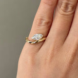 Marquise Half Bezel Curved Solitaire Lab-Grown Diamond Engagement Ring