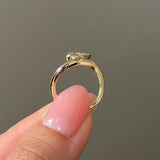 Pear Half Bezel & Solitaire Lab-Grown Diamond Engagement Ring