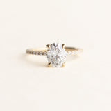 Pave Engagement Ring Featuring 1.30 CT Oval Moissanite 3