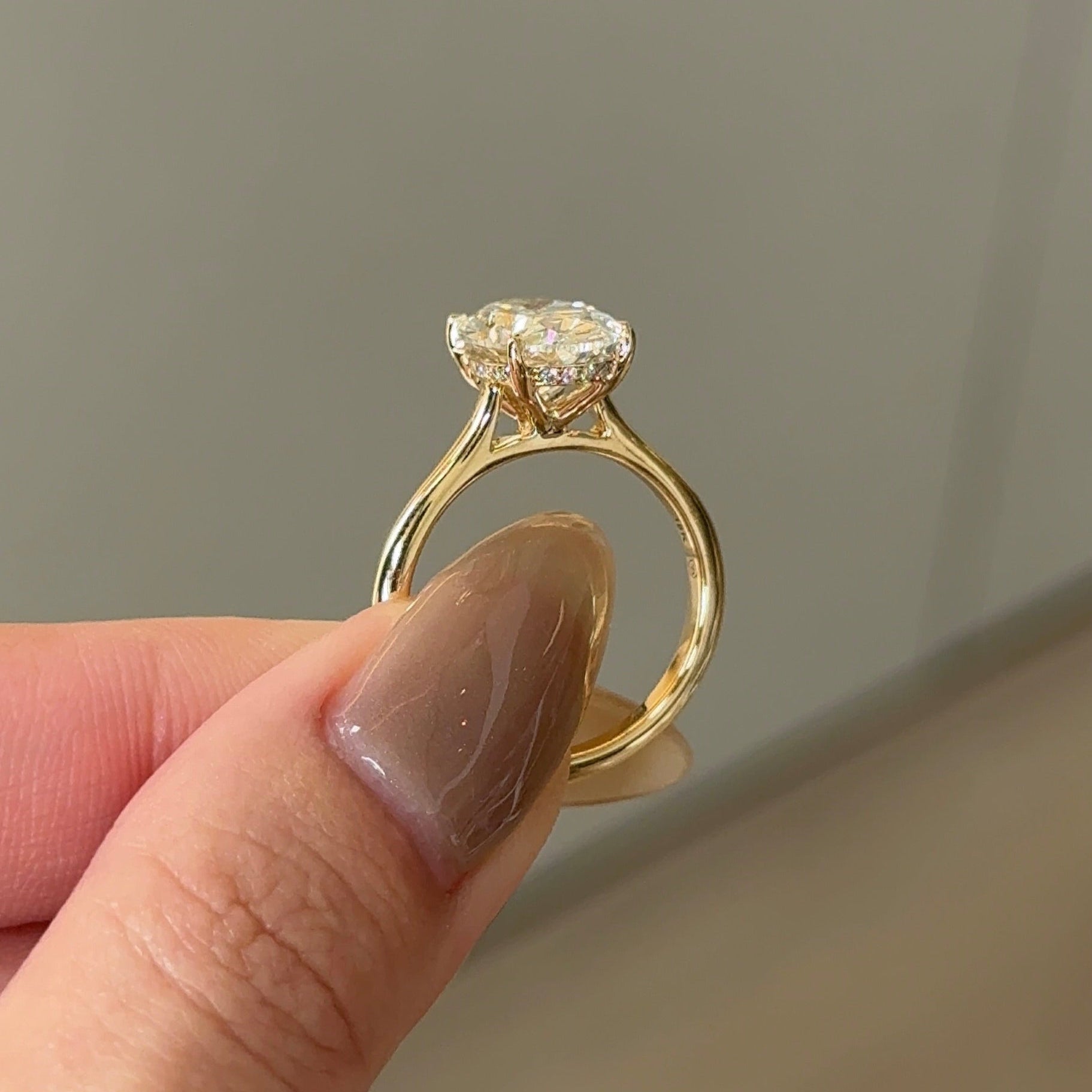 Oval Hidden Halo Lab Grown Diamond Engagement Ring