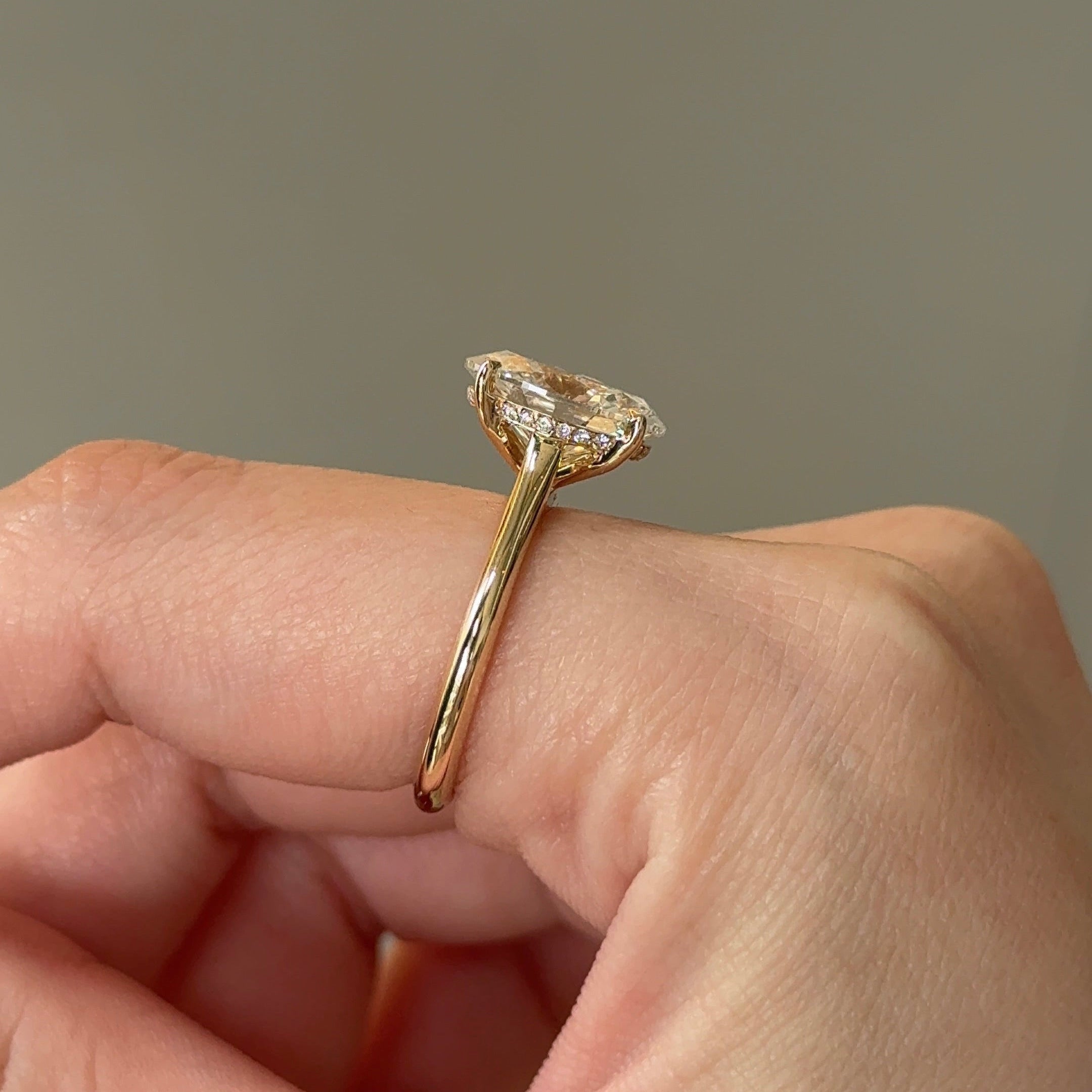 Oval Hidden Halo Lab Grown Diamond Engagement Ring