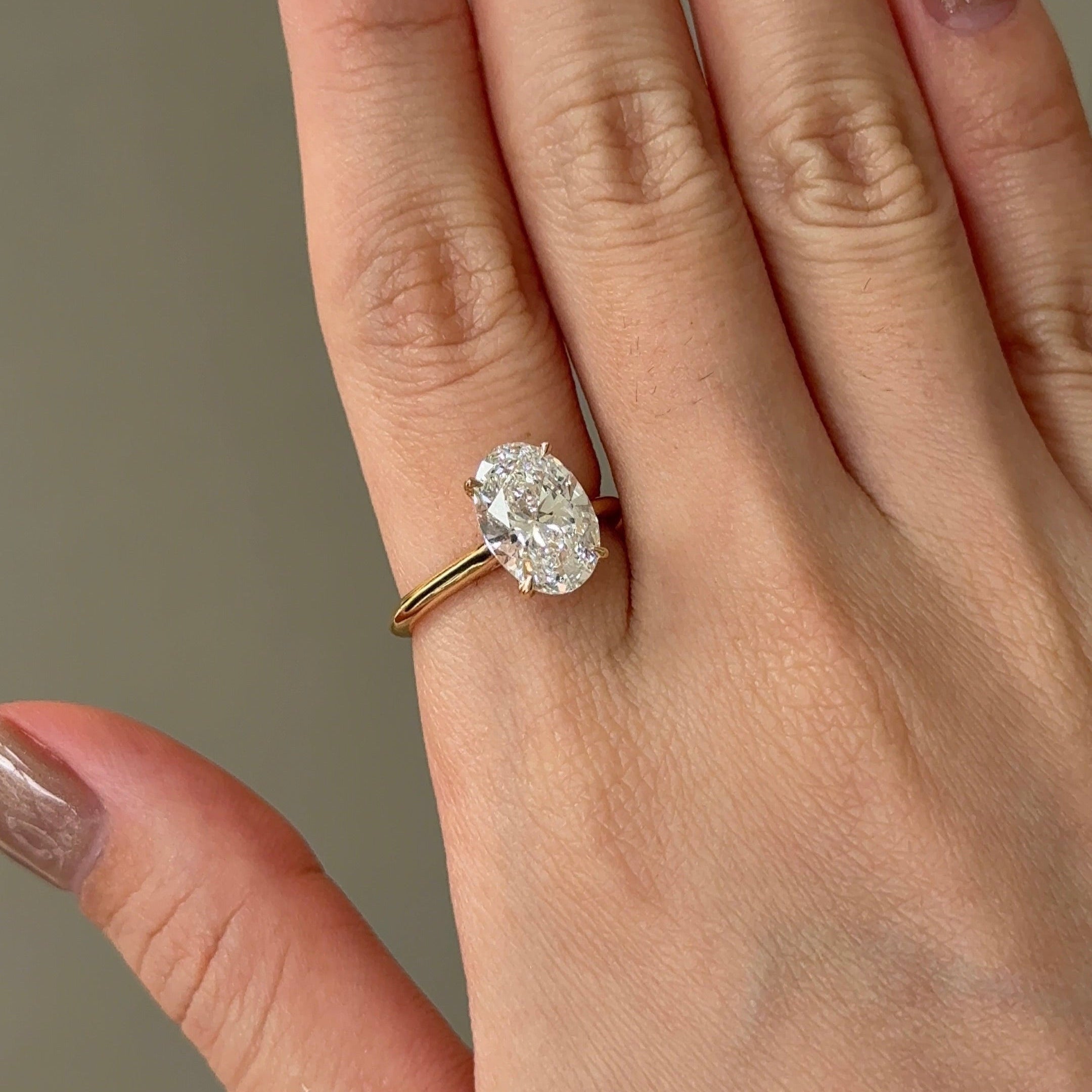 Oval Hidden Halo Lab Grown Diamond Engagement Ring