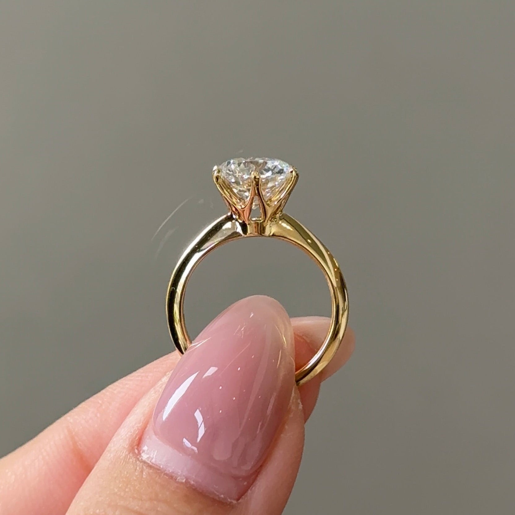 Round Solitaire Lab Grown Diamond Engagement Ring