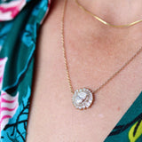 1.04 CT Oval Shape Moissanite Necklace With Halo 2