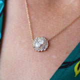 1.04 CT Oval Shape Moissanite Necklace With Halo 3