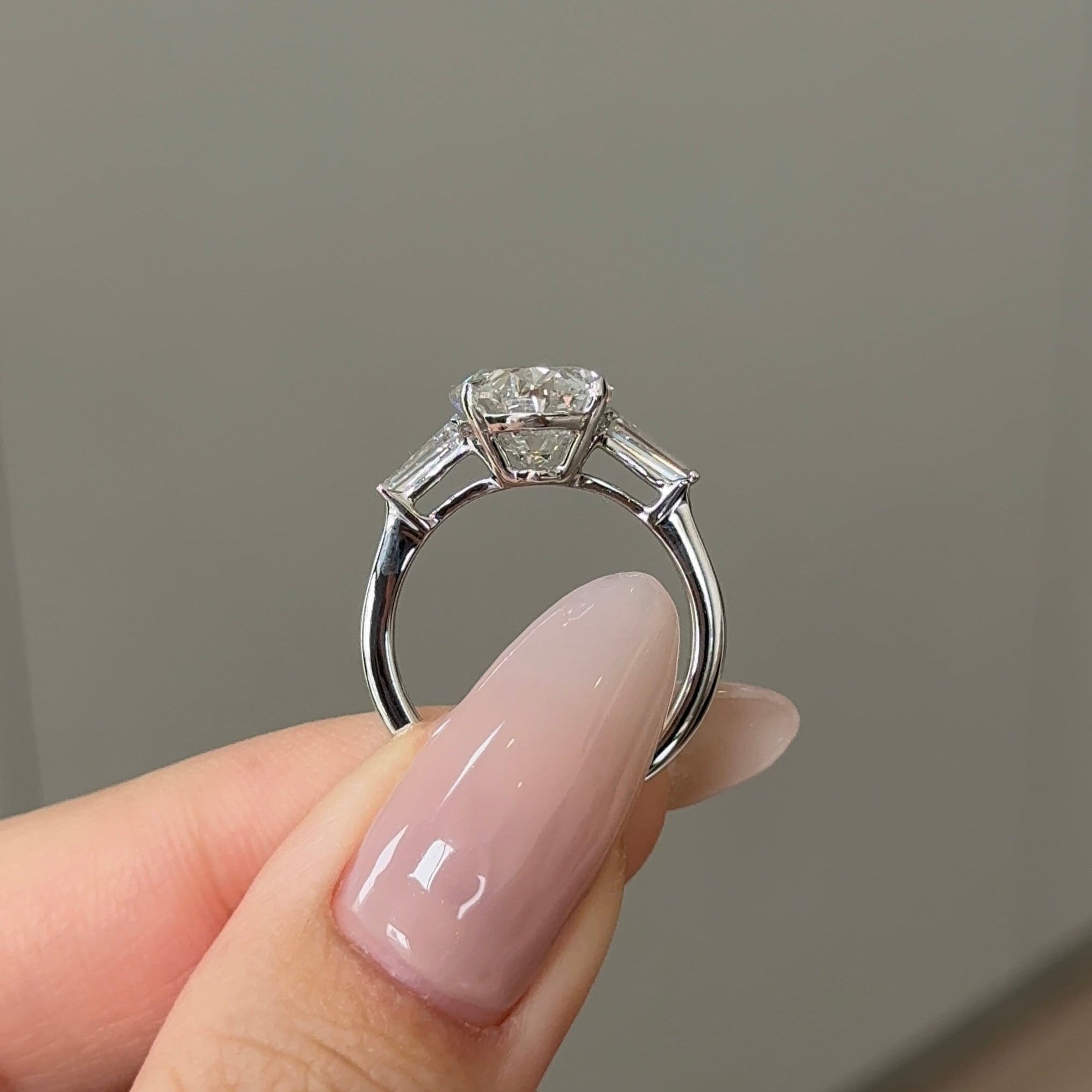 Oval Three Stone Lab-Grown Diamond Engagement Ring